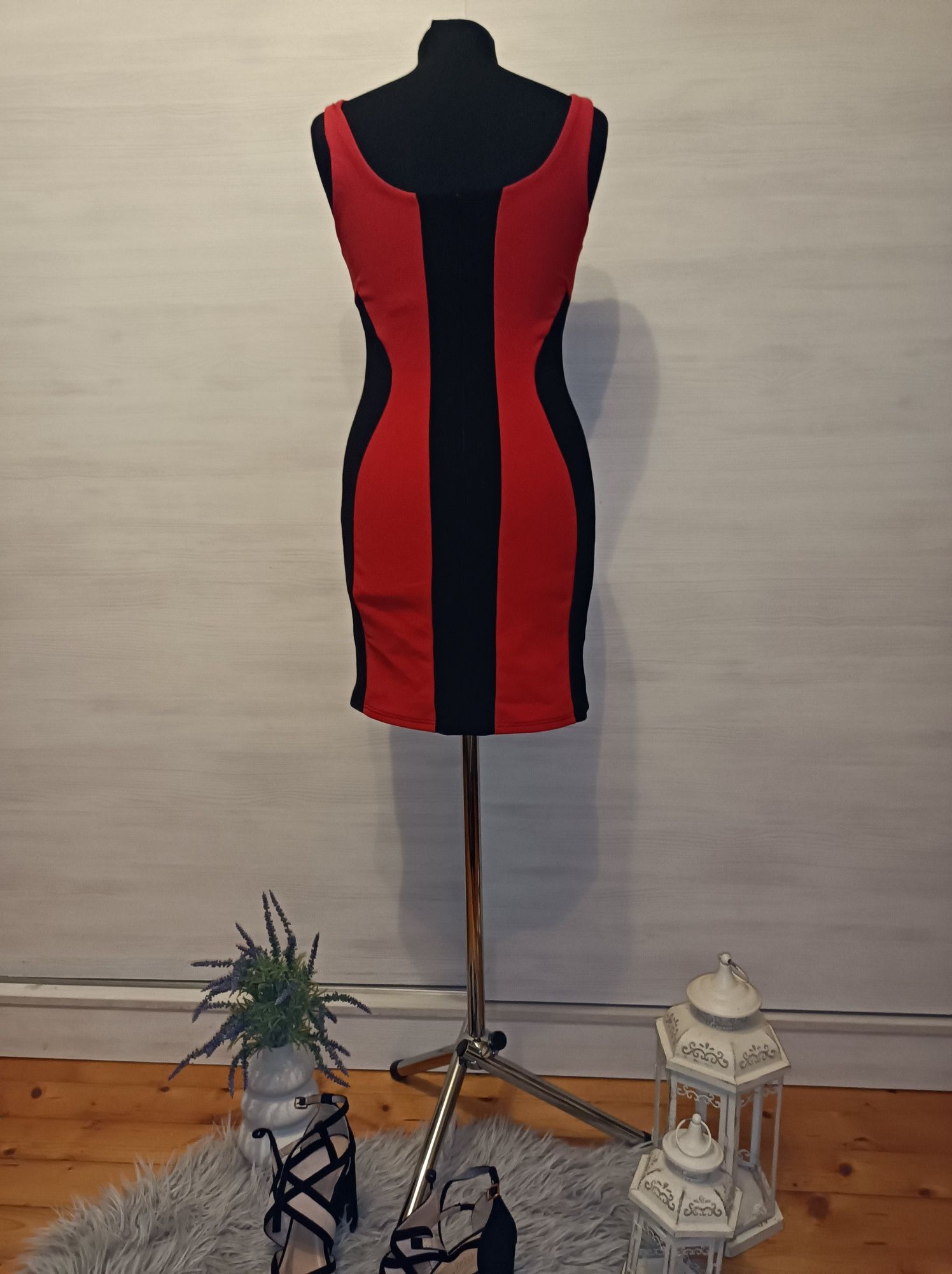 Czerwona mini sukienka select 38 M tanio wymiary wyszczuplająca