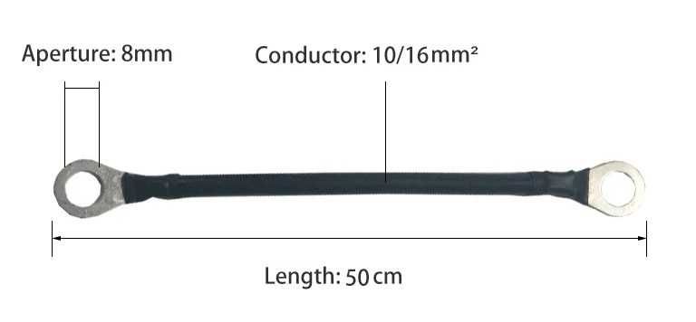 Cabo Bateria com Terminal Olhal 50Cm 16mm