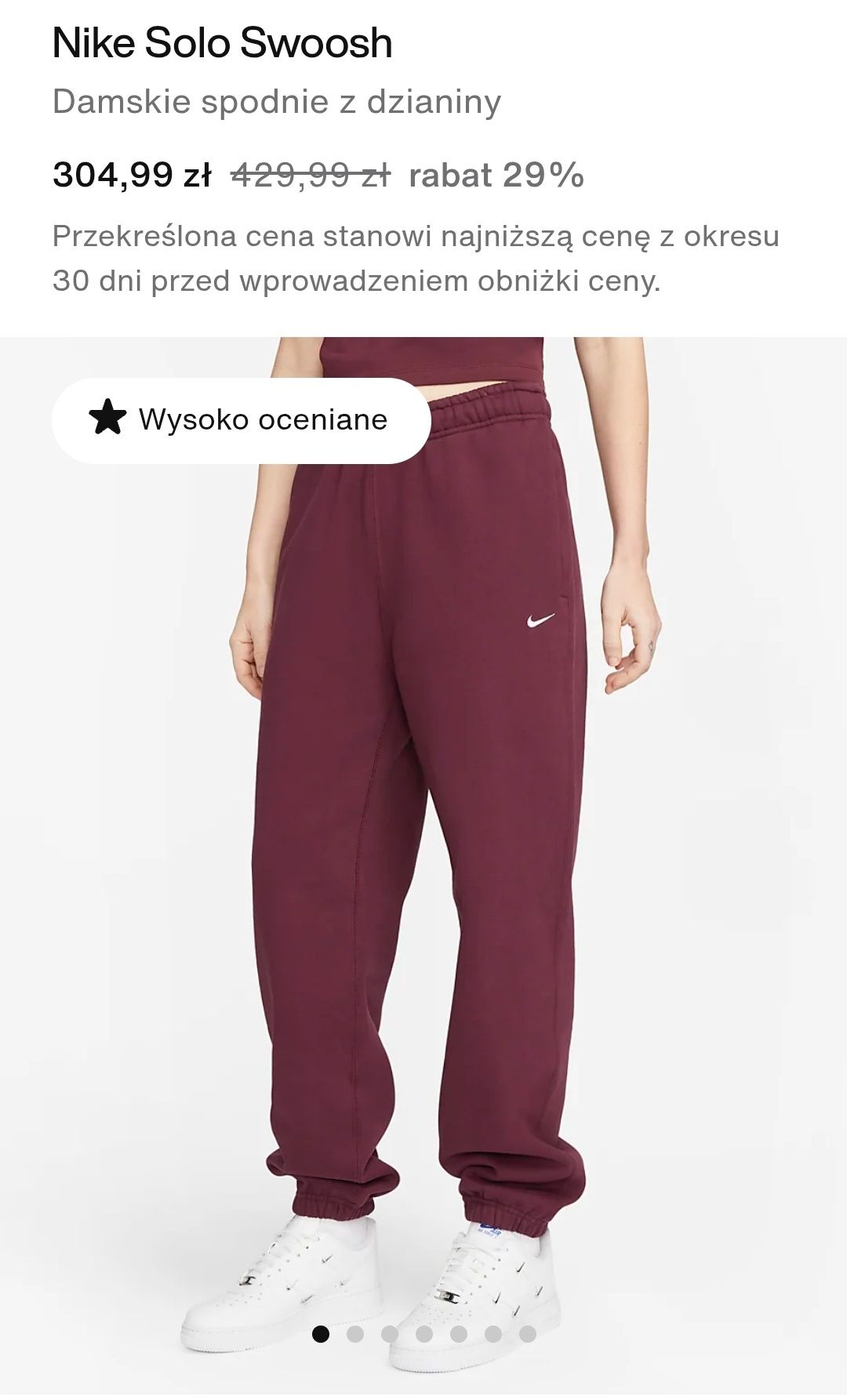 Spodnie dresowe dresy damskie Nike solo swoosh rozmiar L 40/42