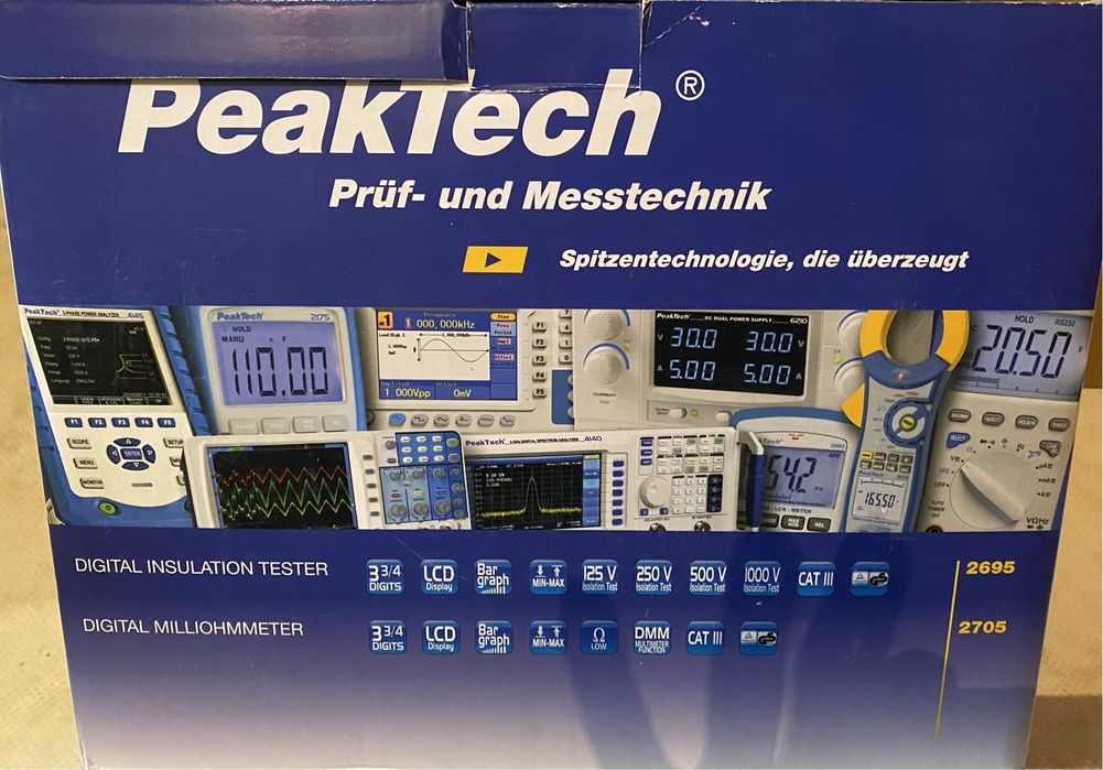 PeakTech 2695 - тестер ізоляції при 125/250/500/1000