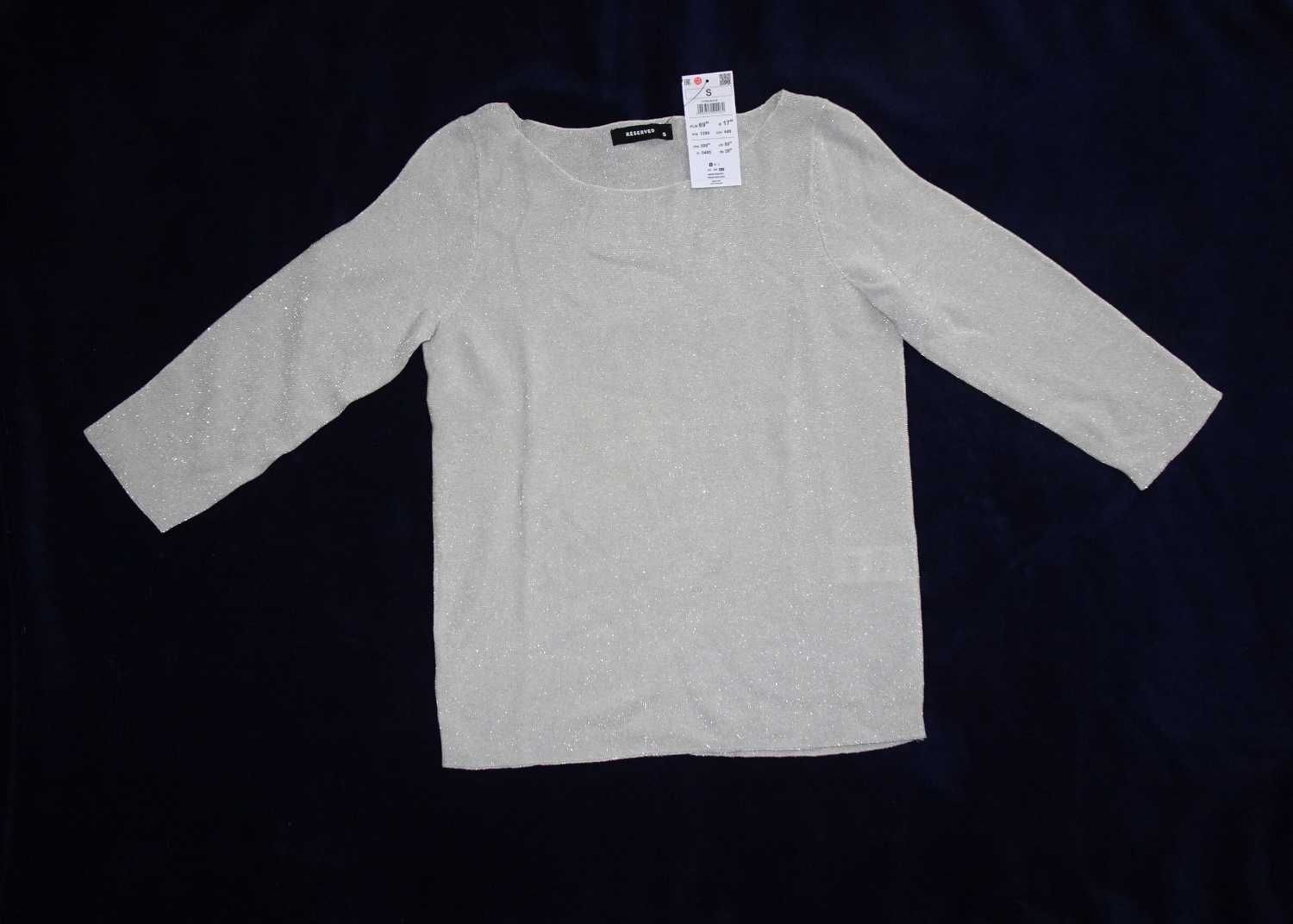 RESERVED Sweter z błyszczącą nitką rękaw 3/4 S