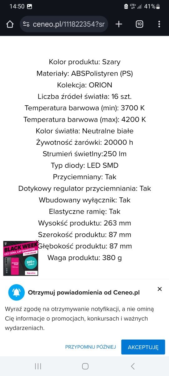 Lampka biurkowa LED Activejet    Orion RGB