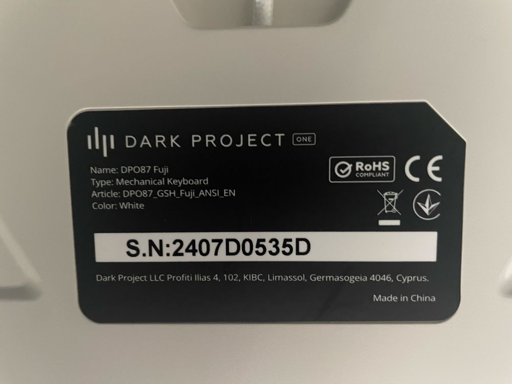 Klawiatura DARK PROJECT DPO87 Fuji