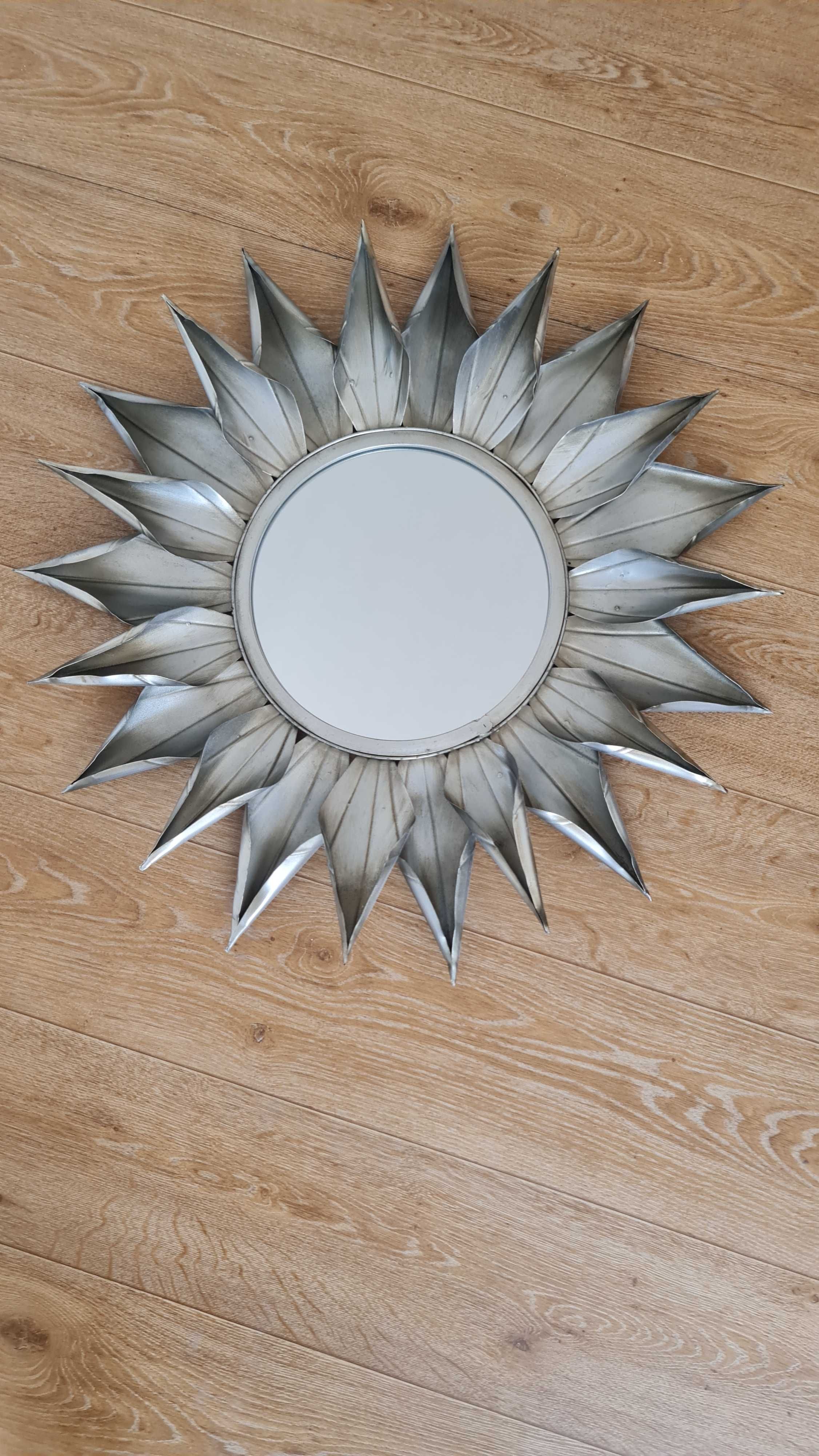 Lustro słonce, 72cm, srebrne. Sunburst Mirror