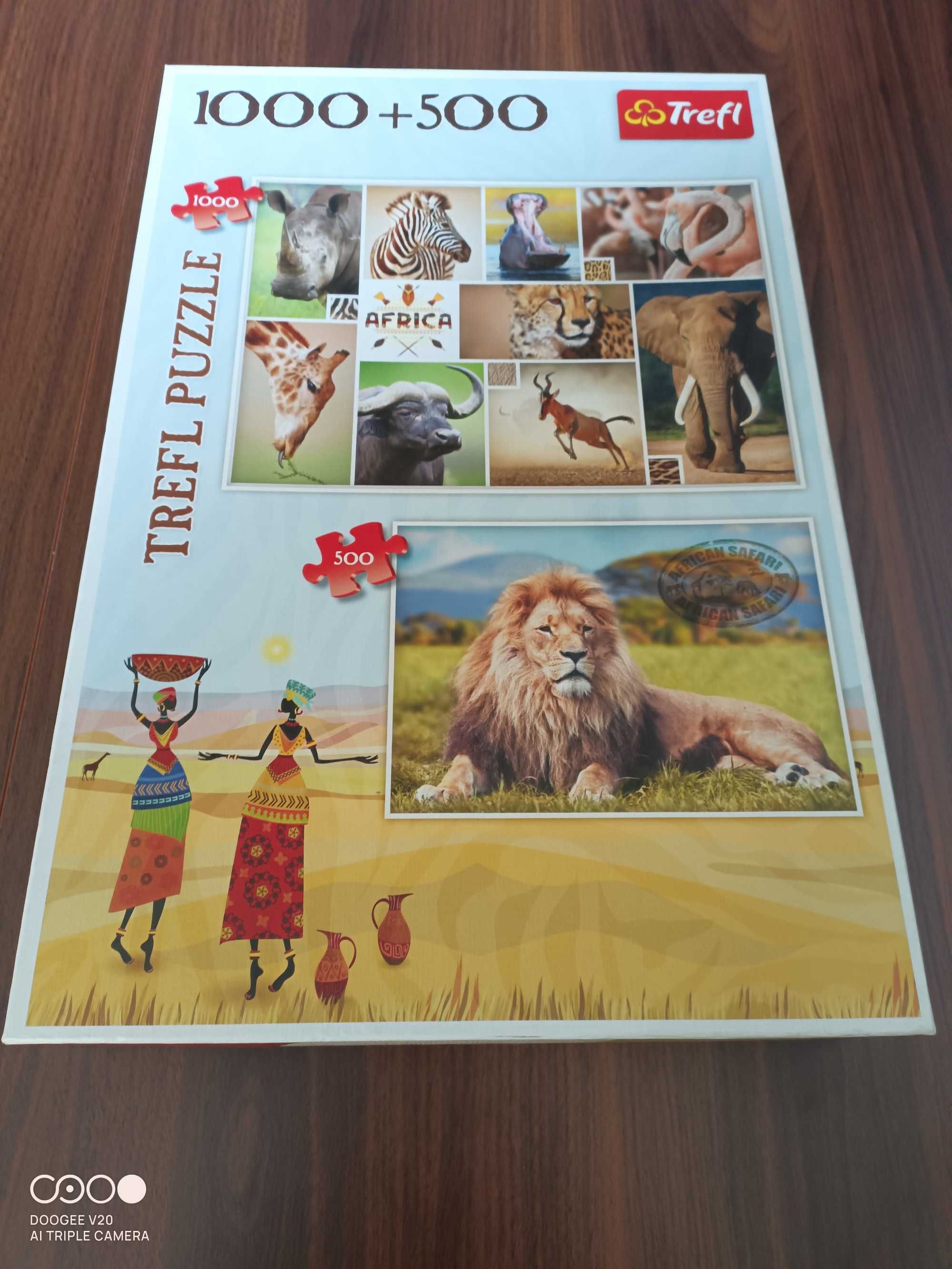 Trefl Puzzle 1000+500 zwierzęta z Afryki NOWE