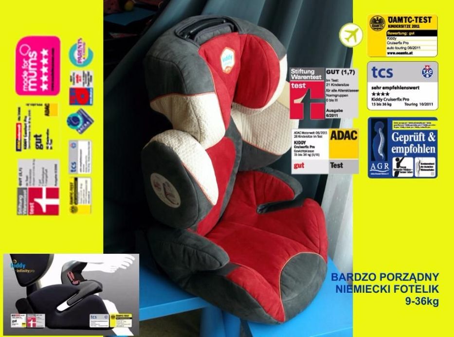 Fotelik KIDDY Infinity PRO Comfort 9-20kg ZOBACZ LADNY max Niemcy NOWY