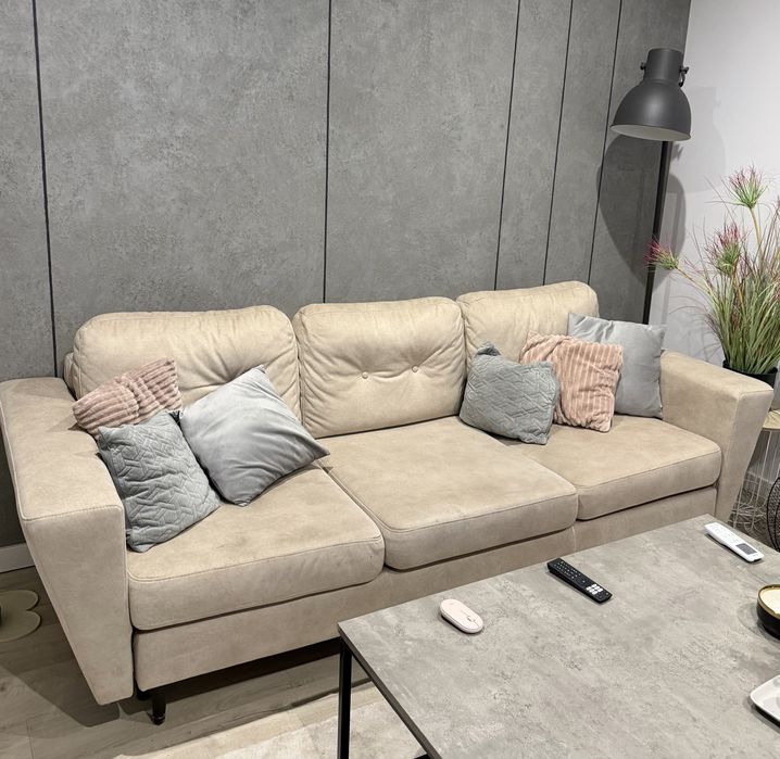 sofa bezowa agata meble używana z funkcja spania