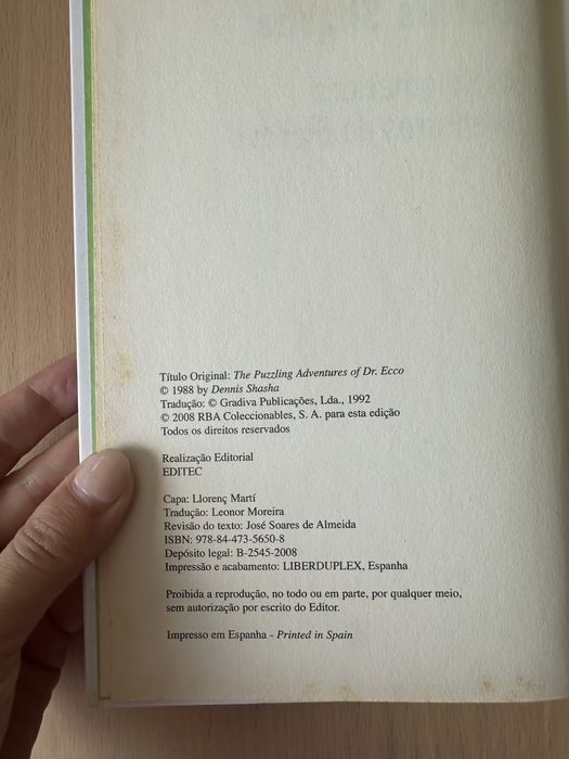 Livro Desafios Matemáticos “As Enigmáticas Aventuras do Dr. Ecco”