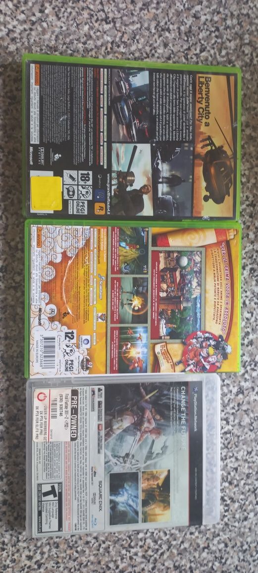 Naruto rise of a ninja/Grand theft auto4/Final fantasy13-2 Xbox360/Ps3