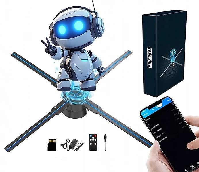 Projektor z Hologramem 3D 624 LED - Rozmiar 520x520 mm Braders