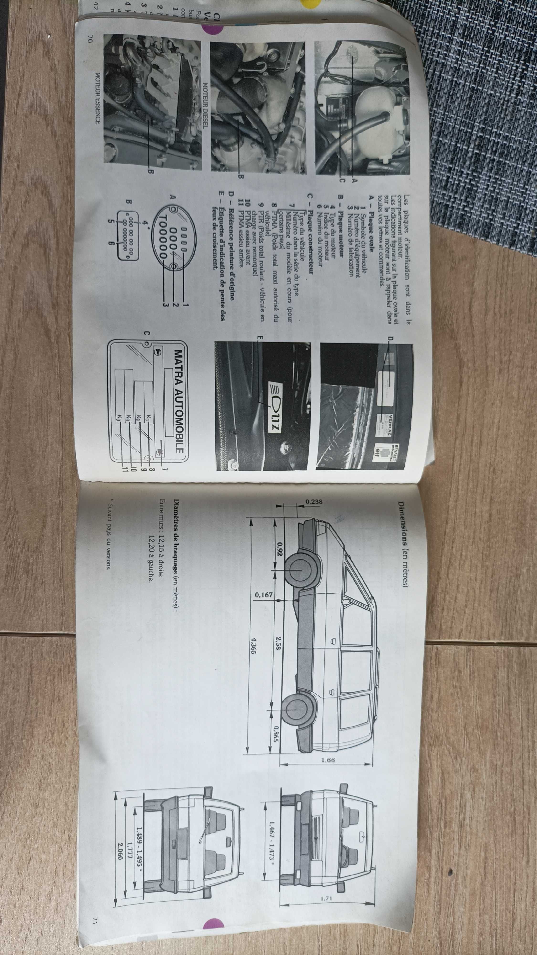 książka  instrukcja renault espace 1 wersja w języku francuskim
