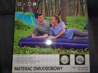 Materac dwuosobowy WELUROWY odcienie niebieskiego 192x135x22cm 300kg