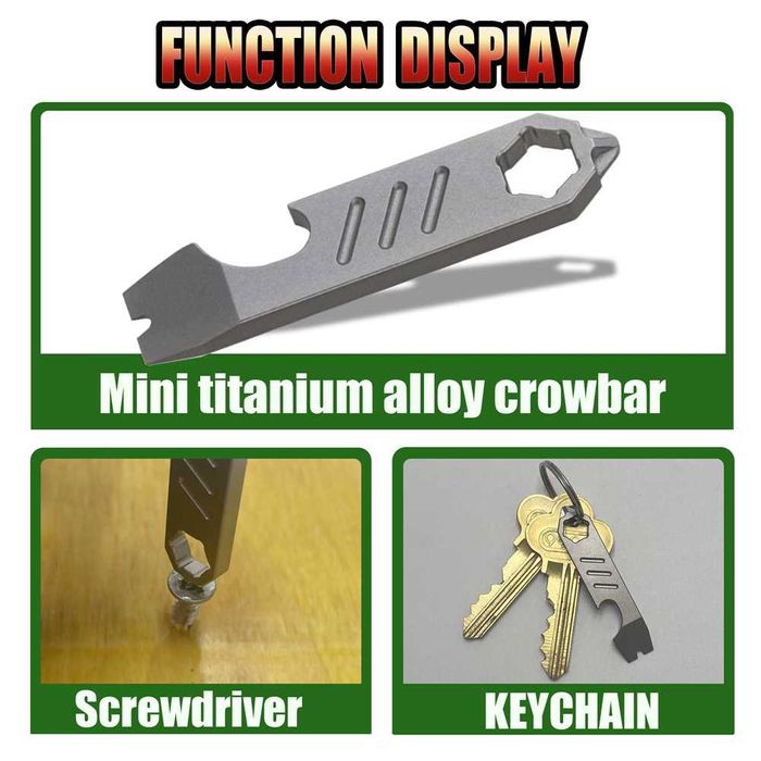 EDC Титановий міні мультитул відкривачка брелок викрутка линійка
