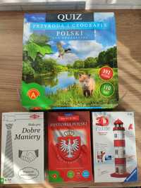 Zestaw gier + puzzle przestrzenne Historia Polski,geografia Polski ...