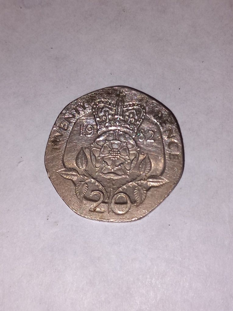 Moeda twenty pence 1982 e 1989