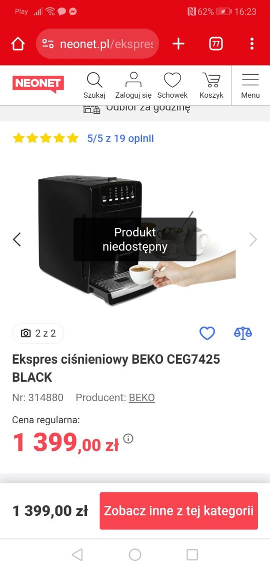 JAK NOWY ekspres do kawy ciśnieniowy automatyczny Beko