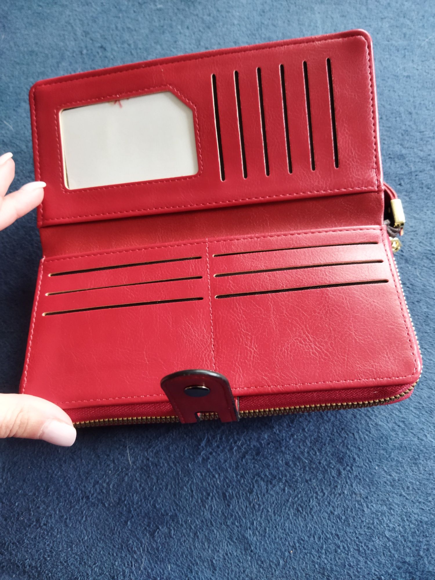 Nowy duży portfel damski - czerwony