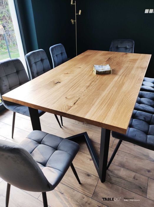 Stół dębowy z litego drewna loft rozkładany typ L Producent