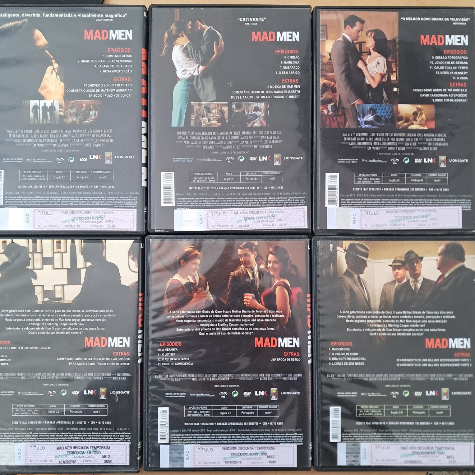 DVD MadMen T1 e T2