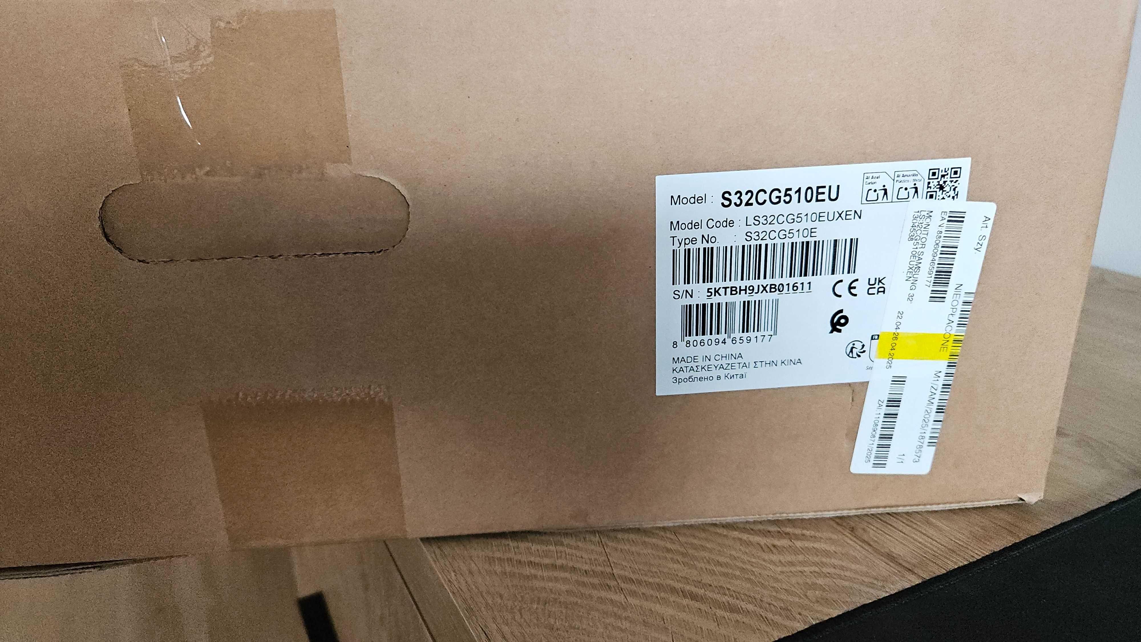 Monitor Samsung Odyssey G5 S32CG510EU 32" 2K 165Hz 1ms