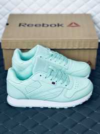 Reebok classic leather mint кроссовки женские Рибок Класик