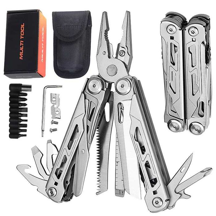 Мультитул MQ062 Silver Тактичний 17в1 + набір біт Multitool