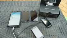 Zestaw uszkodzonych telefonów Samsung i LG + tablet.