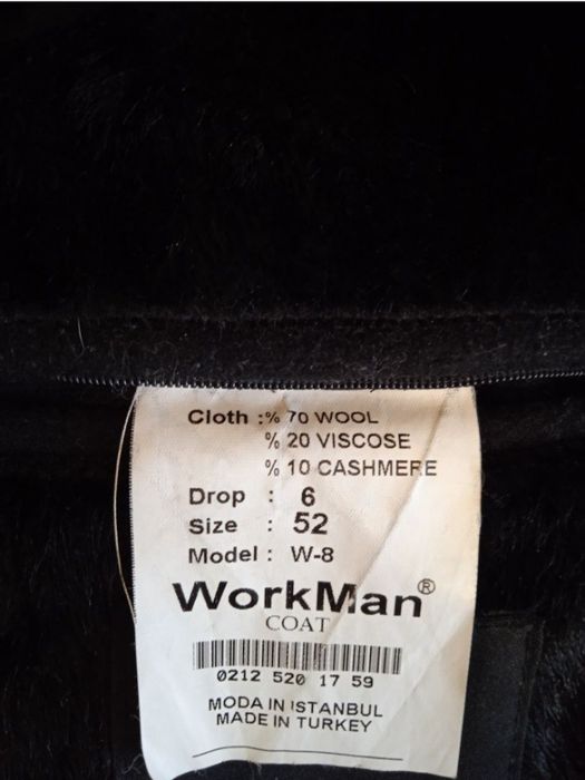 Мужское полупальто двубортное WorkMan  шерсть, кашемир