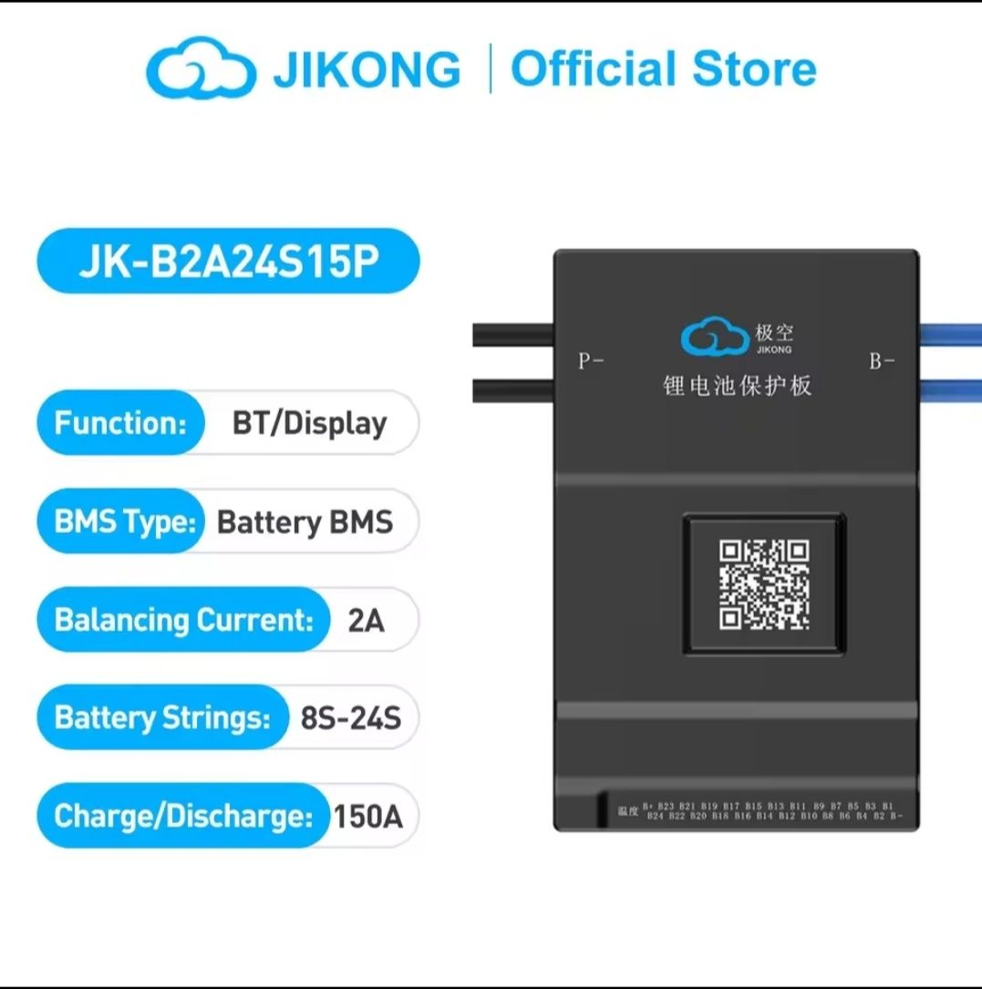 БМС JK-B2A24S15P 150A JiKong Smart BMS 150A 8S-24S Lifepo4 Li-ion LTO,