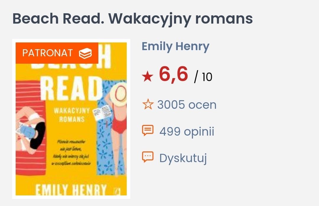 Beach Read. Wakacyjny romans Emily Henry