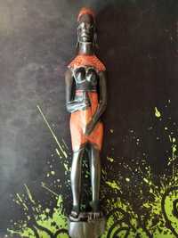 Afrykańska statuetka klimatyczna ozdoba z drewna unikat