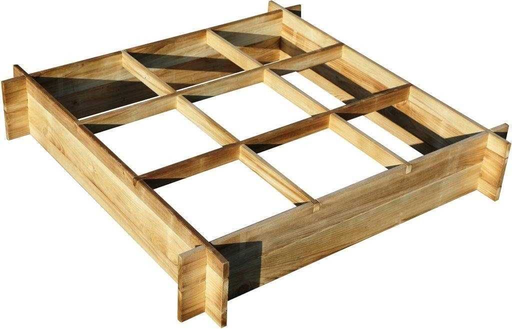 Podwyższona grządka 100x100x18 warzywnik skrzynia drewniana 9 kwadrat