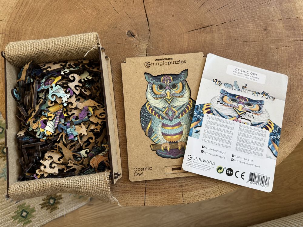 Układanka Kosmiczna Sowa lubiwood puzzle drewniane
