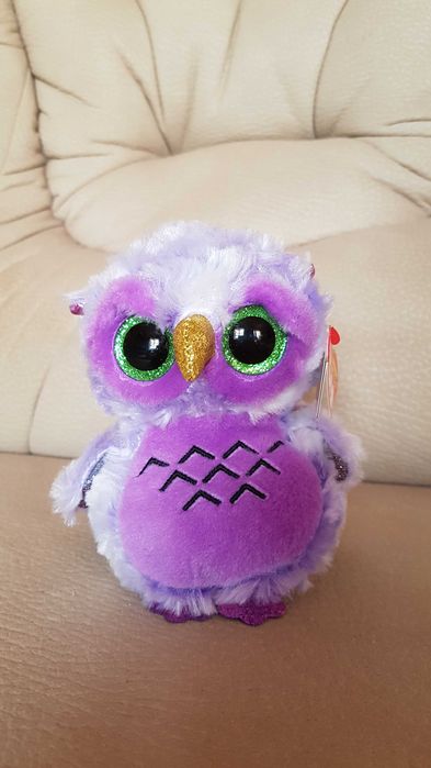 TY Beanie Boos глазастик сиреневая сова OWLIVIA 15 см