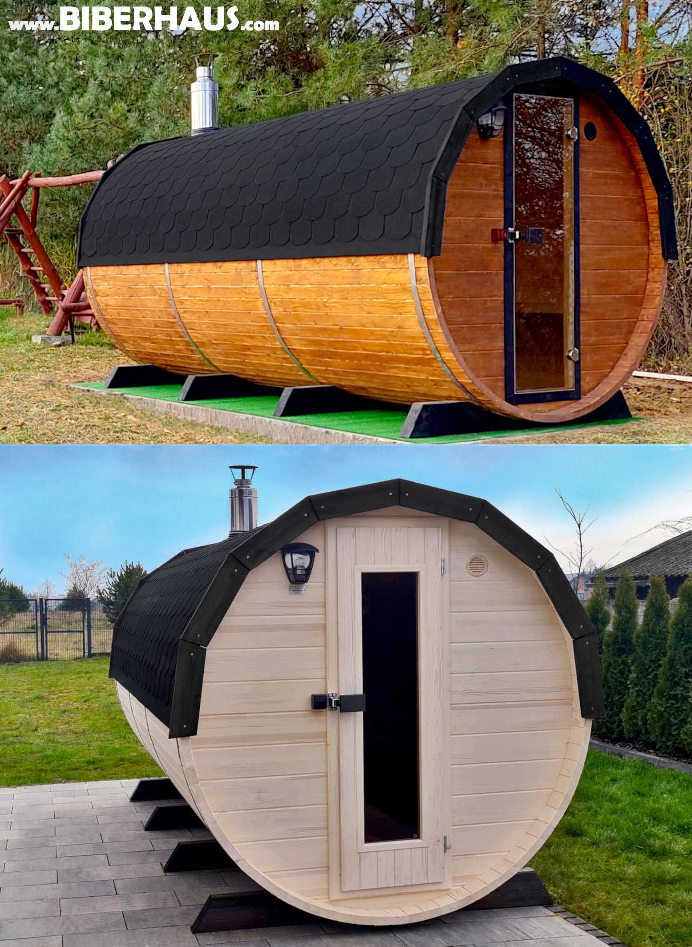 SAUNA Ogrodowa 400 cm + OKNO 100% + GRATIS Beczka 500L + Akcesoria