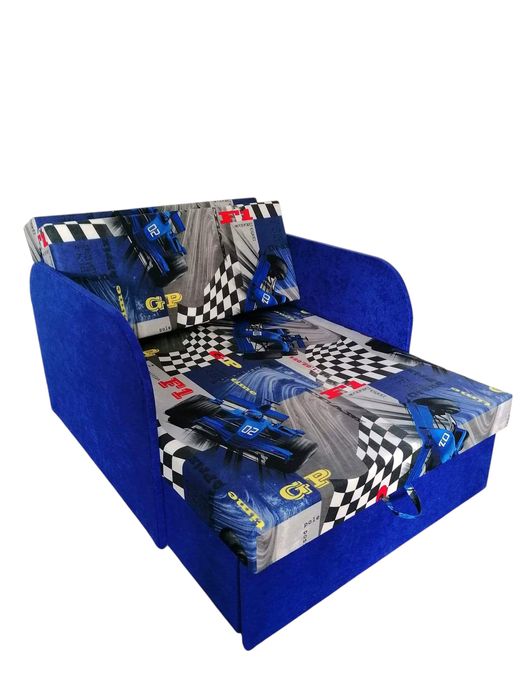 Sofa fotel amerykanka Kubuś dla dzieci z pojemnikiem na pościel