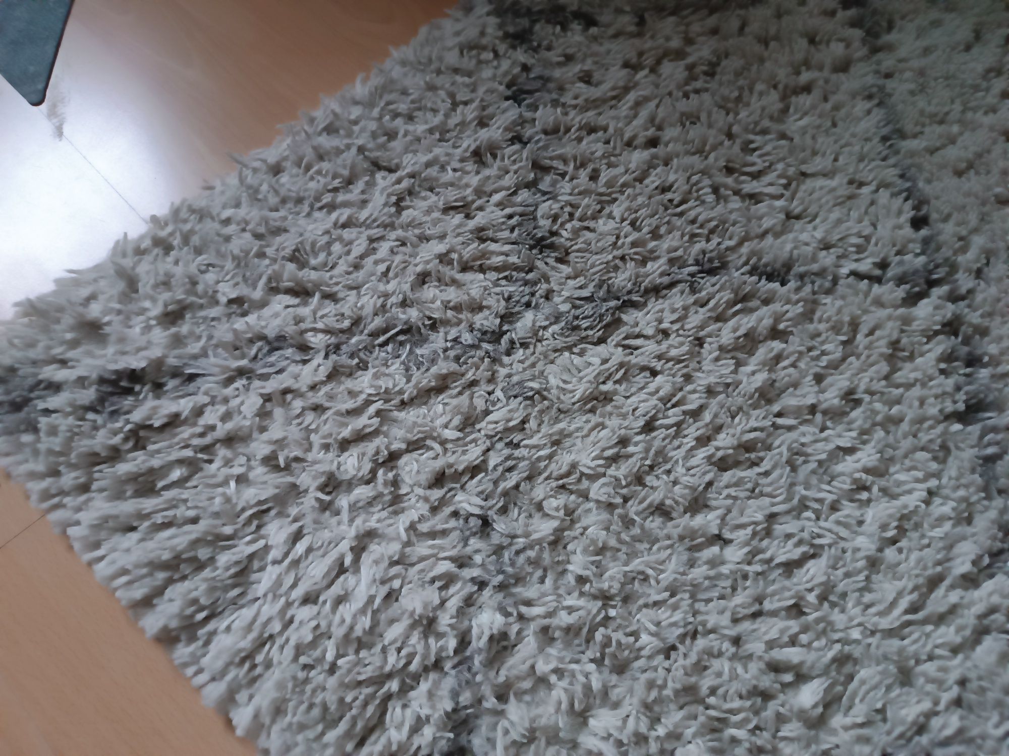 Dywan Shaggy długi włos jasnoszary krem skandynawski Boho 120 x 170 cm