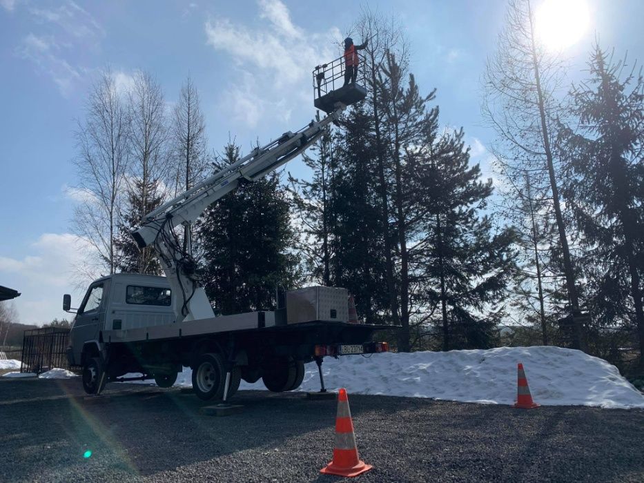 Podnośnik koszowy, zwyżka, prace na wysokościach, mycie, malowanie itp