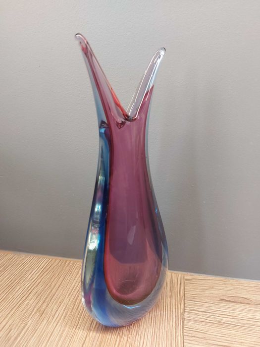 Wazon Somerso Murano.Projekt Flavio Poli z lat 50-60 tych