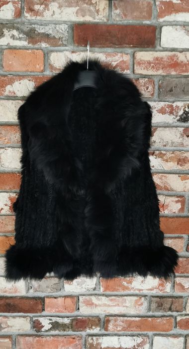 Kamizelka Damska M/L  naturalne futro królik lis