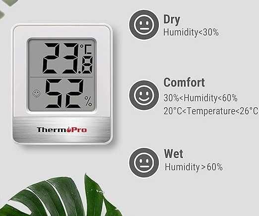ThermoPro TP49 Cyfrowy Mini Termometr Funkcją Higrometru Zestaw 2Szt.