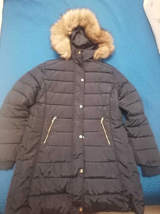 Casaco de Inverno com Capuz – Azul Escuro, Muito Quente!