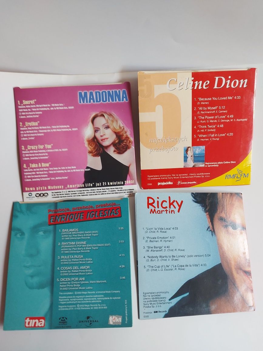 4 sztuki płyty CD Madonna, Ricky Martin