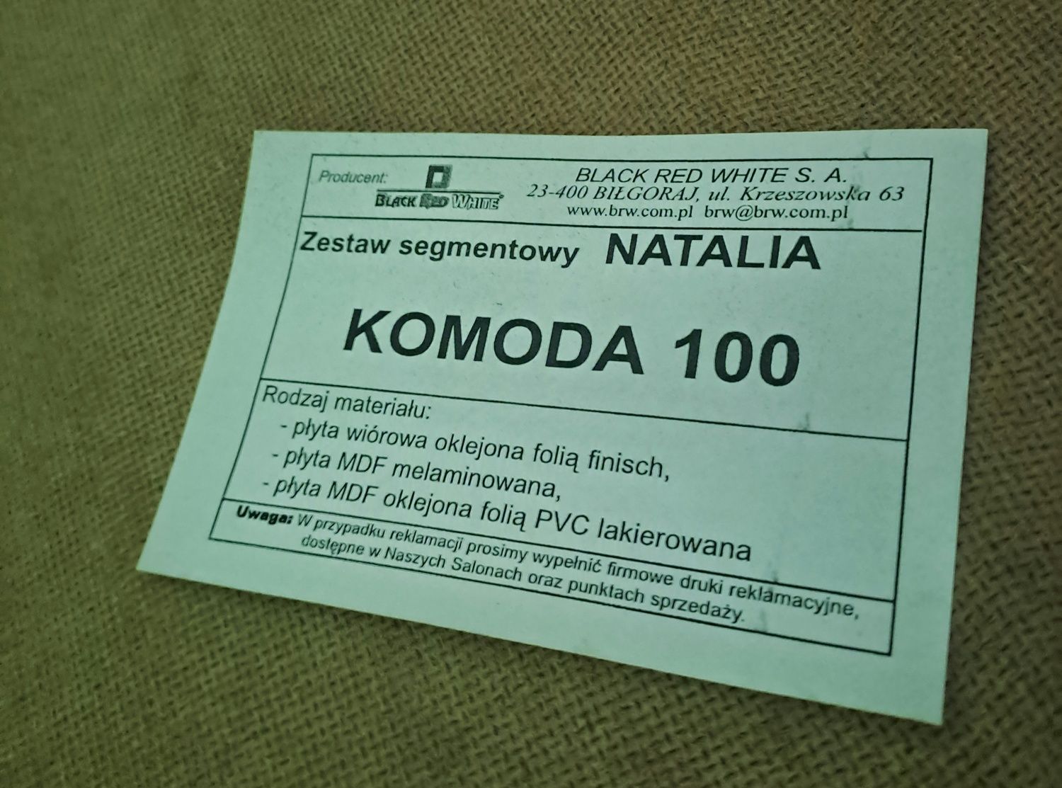 Zestaw segmentowy Natalia BRW