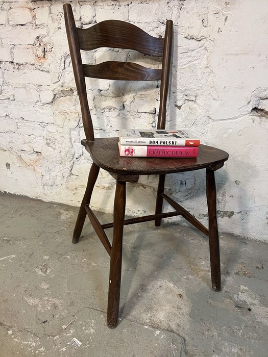 Masywne drewniane krzesło Radomsko prl vintage  retro