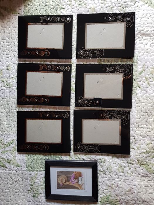 Conjunto de 7 Molduras Pretas 13x18cm