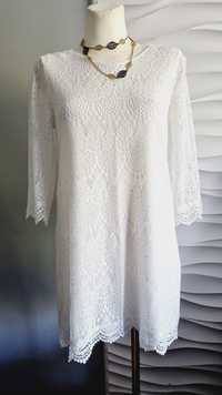 Sukienka koronkowa biała letnia 38 M