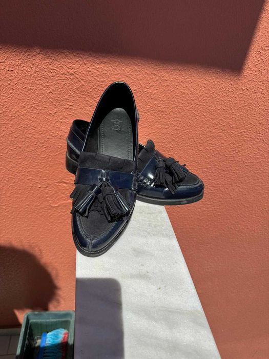 Mocassis azul escuro Massimo Dutti