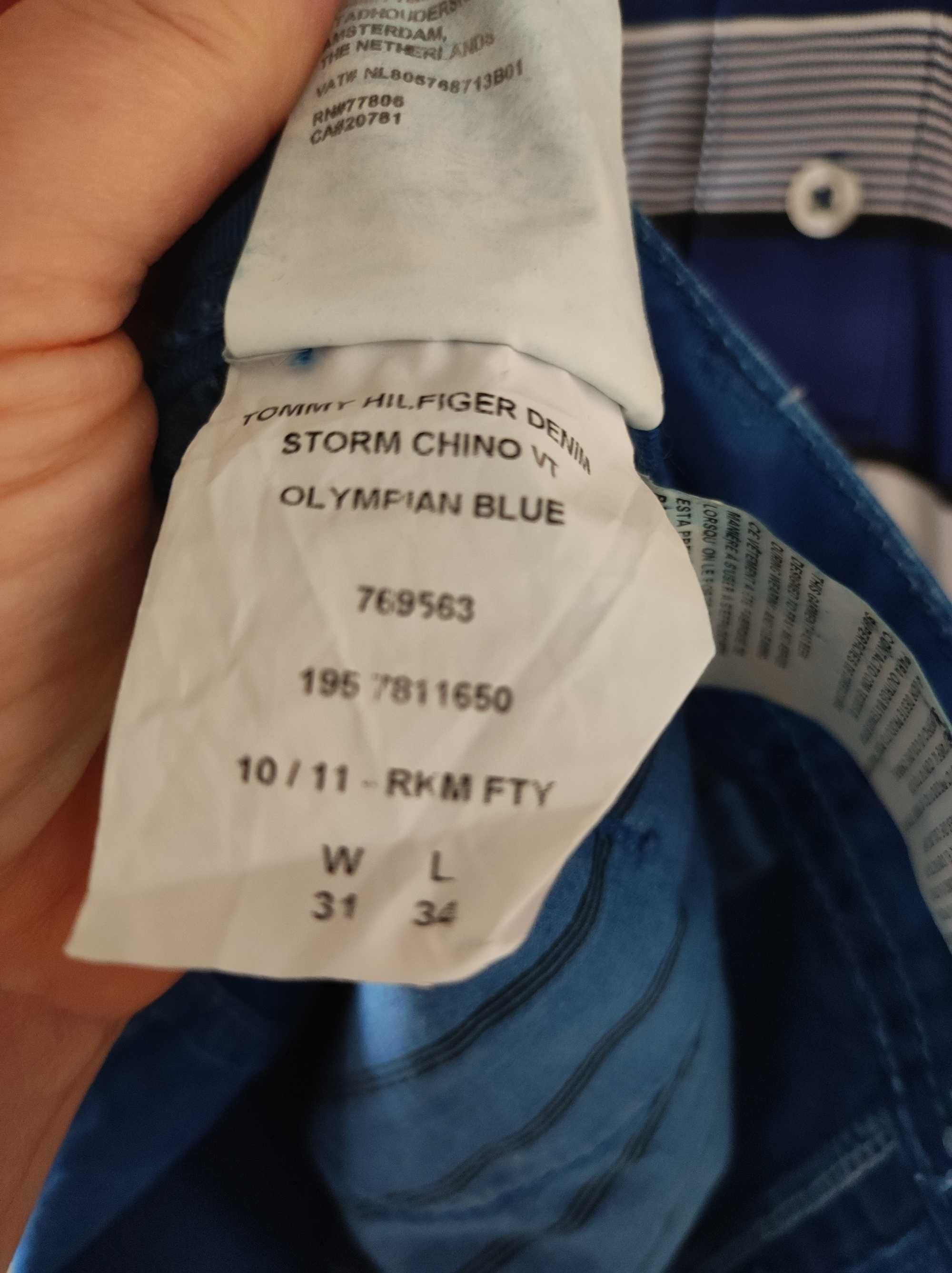 Chinosy męskie Tommy Hilfiger Jeans 31/34 niebieskie, OKAZJA