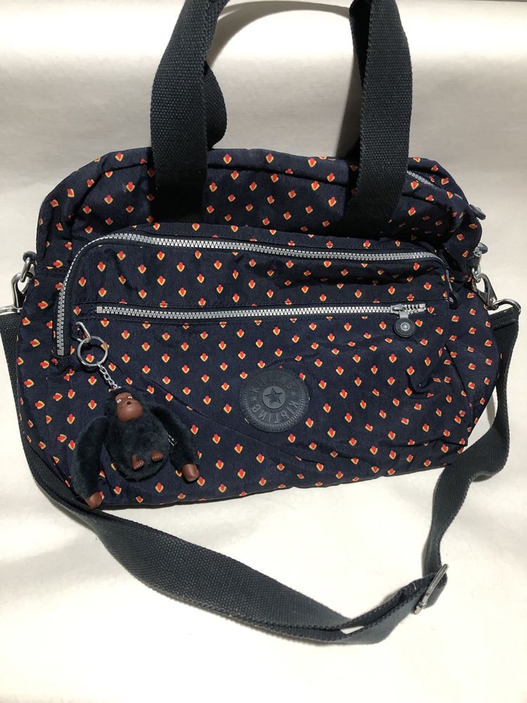 Cумка Kipling з мавпою синя велика вогонь